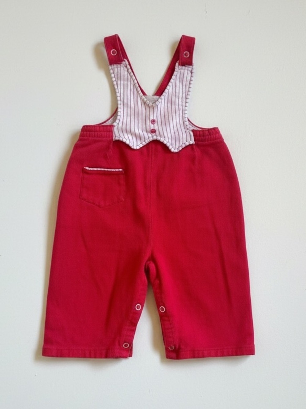 VTG CARTERS Bright Red and White Vintage Baby Overalls | RETRO baby clothes prep